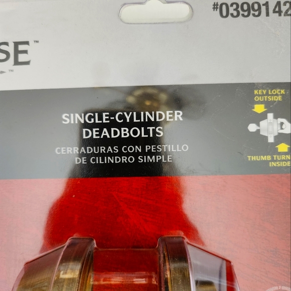 New, Gate House Lock Set Entry Door Deadbolt Combo, Antique Brass, Pkg of 2 - Picture 3 of 6